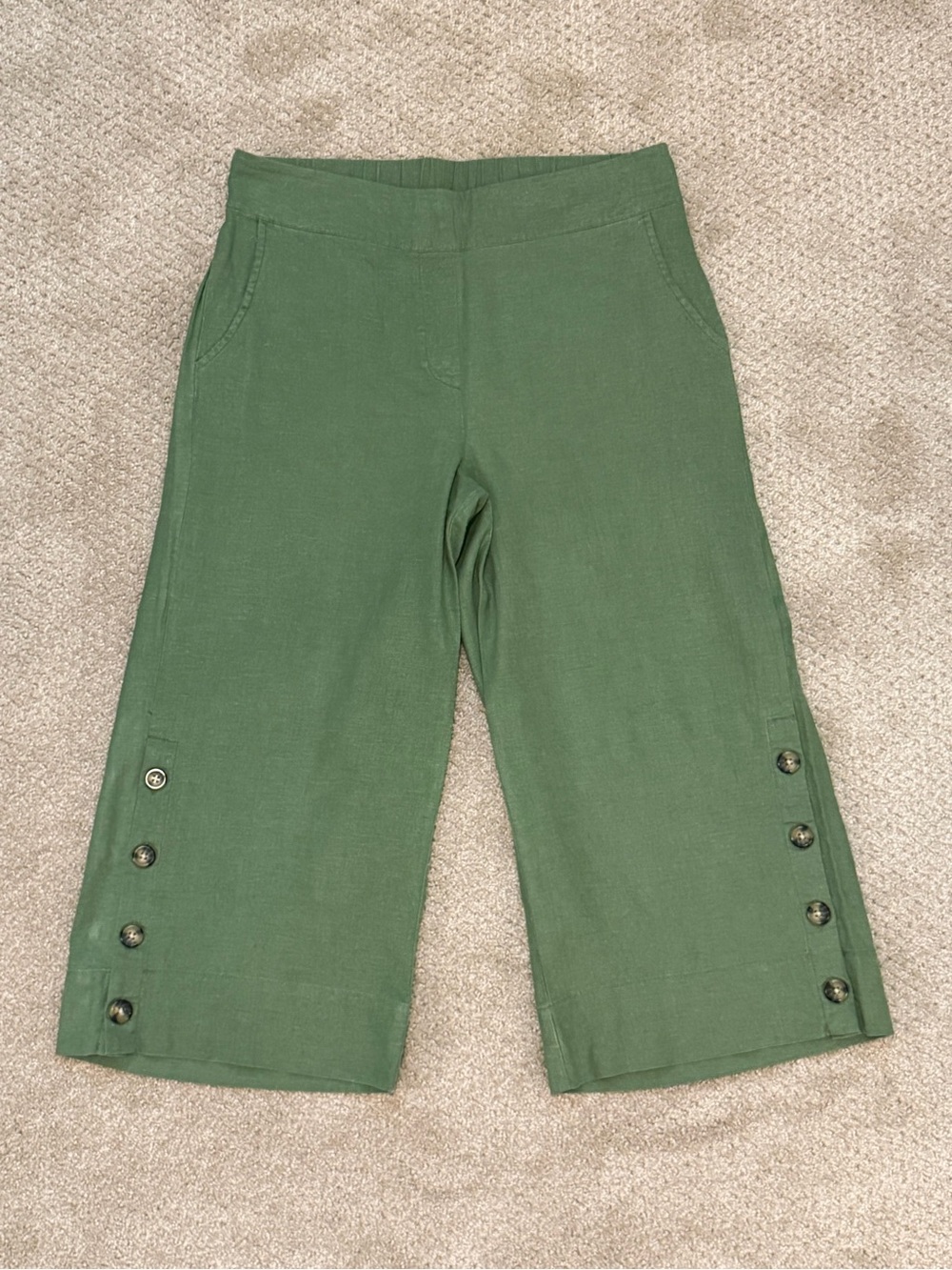 new directions Olive Elastic-Waist Wide Leg Pants